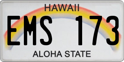 HI license plate EMS173