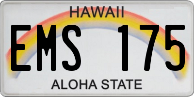 HI license plate EMS175