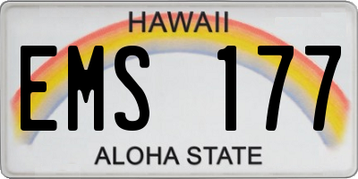 HI license plate EMS177