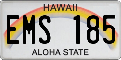 HI license plate EMS185