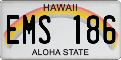HI license plate EMS186