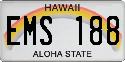 HI license plate EMS188