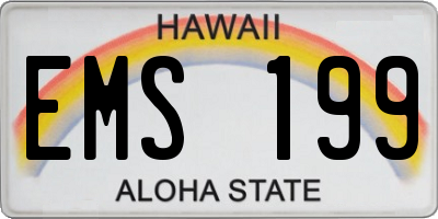 HI license plate EMS199