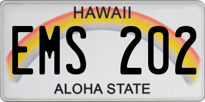 HI license plate EMS202