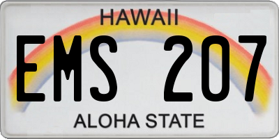 HI license plate EMS207