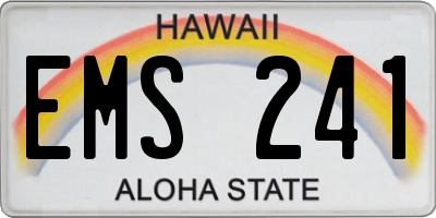 HI license plate EMS241