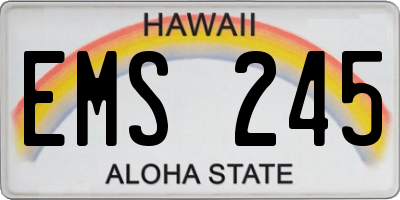 HI license plate EMS245