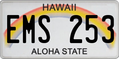 HI license plate EMS253