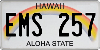 HI license plate EMS257