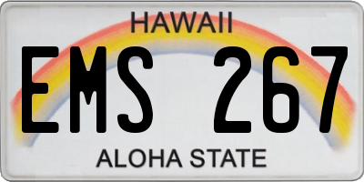 HI license plate EMS267