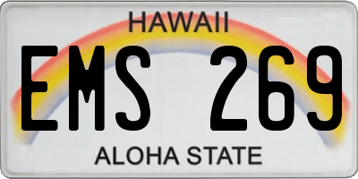 HI license plate EMS269