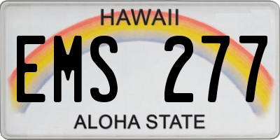 HI license plate EMS277