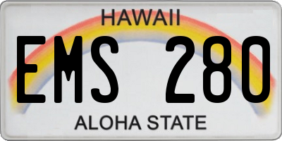 HI license plate EMS280