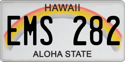 HI license plate EMS282