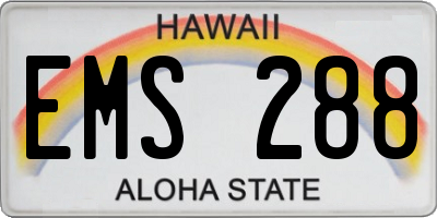 HI license plate EMS288