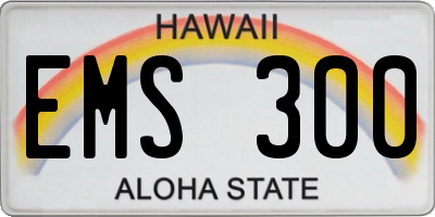 HI license plate EMS300