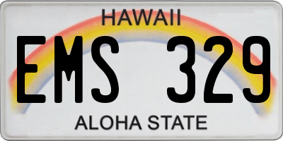 HI license plate EMS329