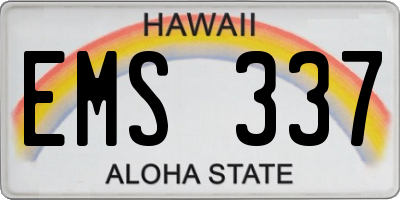 HI license plate EMS337