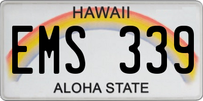 HI license plate EMS339