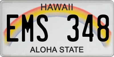 HI license plate EMS348