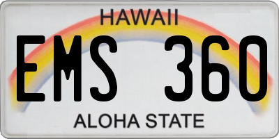 HI license plate EMS360