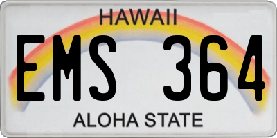 HI license plate EMS364