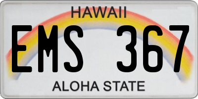 HI license plate EMS367