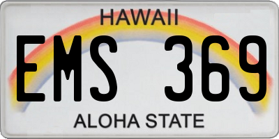 HI license plate EMS369