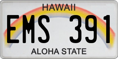 HI license plate EMS391