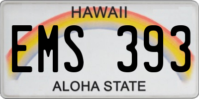HI license plate EMS393