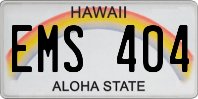 HI license plate EMS404