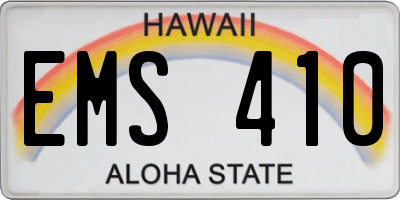 HI license plate EMS410