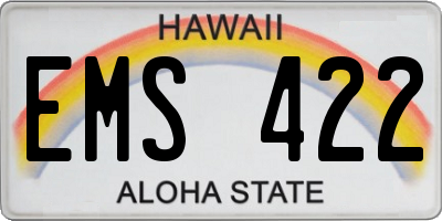 HI license plate EMS422