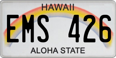 HI license plate EMS426