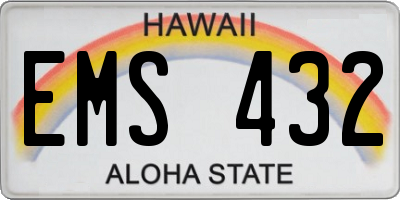 HI license plate EMS432