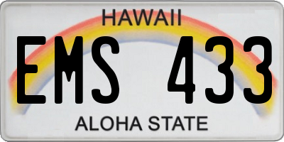 HI license plate EMS433