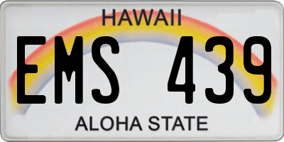 HI license plate EMS439