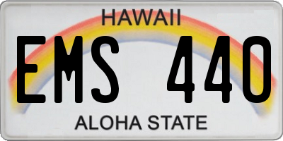 HI license plate EMS440