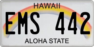 HI license plate EMS442