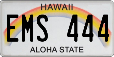 HI license plate EMS444