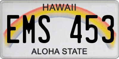 HI license plate EMS453