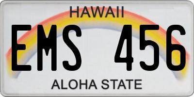 HI license plate EMS456