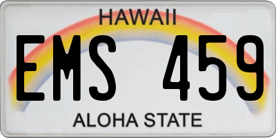 HI license plate EMS459