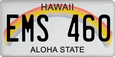 HI license plate EMS460