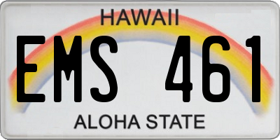 HI license plate EMS461