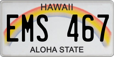 HI license plate EMS467
