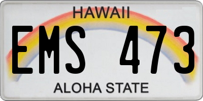 HI license plate EMS473