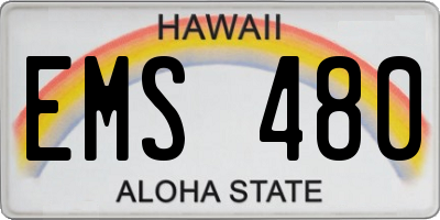 HI license plate EMS480