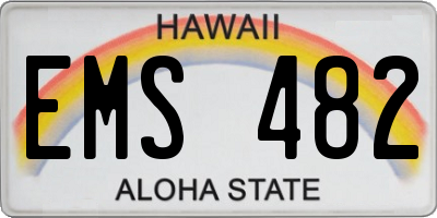 HI license plate EMS482
