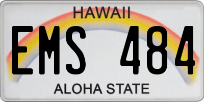 HI license plate EMS484